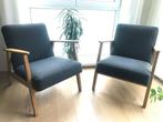 Two Armchairs, solid oak, dark grey EKENÄSET, Huis en Inrichting, Fauteuils, Ophalen, Hout, Minder dan 75 cm, Zo goed als nieuw