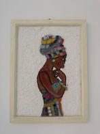 Mozaïek kunstwerk van Afrikaanse vrouw, Antiek en Kunst, Ophalen of Verzenden