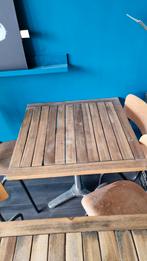 4 Houten Bistro Tafels Vierkant, Ophalen, Gebruikt