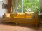 Bank geel leer 262 lang 85 breed, Huis en Inrichting, Ophalen, Leer