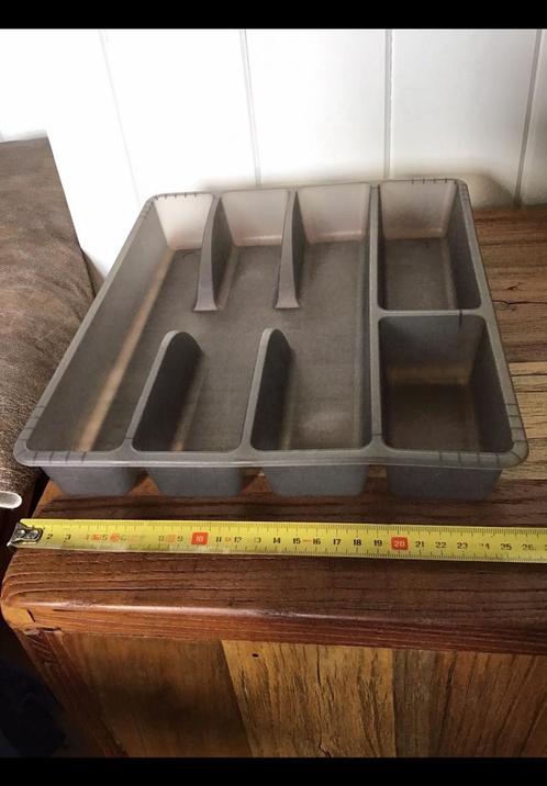 Plastic bak voor bestek. Ikea. Doorzichtig/ grijs. Bestekbak, Huis en Inrichting, Keuken | Bestek, Zo goed als nieuw, Ophalen of Verzenden