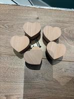 5 houten, hartvormige Deurknoppen ladeknoppen, Ophalen of Verzenden, Nieuw