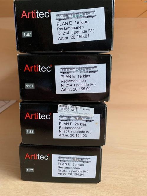 4 stuks Artitec PLAN E 2x1e klas 2 x 2e klas N.S, Hobby en Vrije tijd, Modeltreinen | H0, Zo goed als nieuw, Wagon, Gelijkstroom