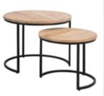 Mangohouten bijzettafel (set van 2), Ophalen, Minder dan 45 cm, Minder dan 55 cm, Rond