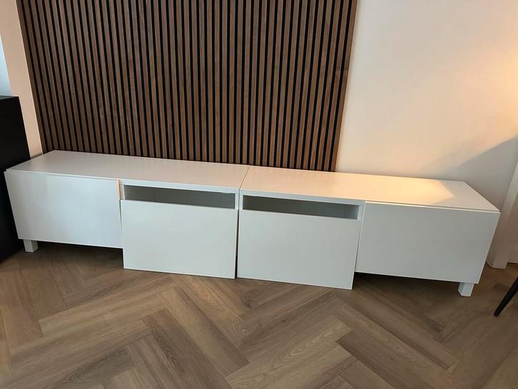 Ikea Besta TV Meubel - Wit, Huis en Inrichting, Kasten | Televisiemeubels, Gebruikt, Minder dan 100 cm, 200 cm of meer, 25 tot 50 cm