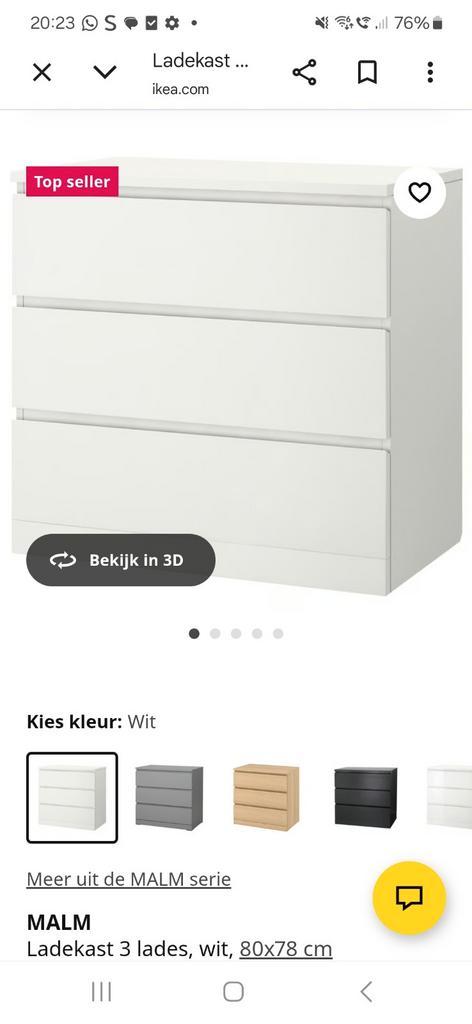 Ikea Malm Ladekast, Huis en Inrichting, Kasten | Ladekasten, Zo goed als nieuw, Minder dan 100 cm, 50 tot 100 cm, 25 tot 50 cm