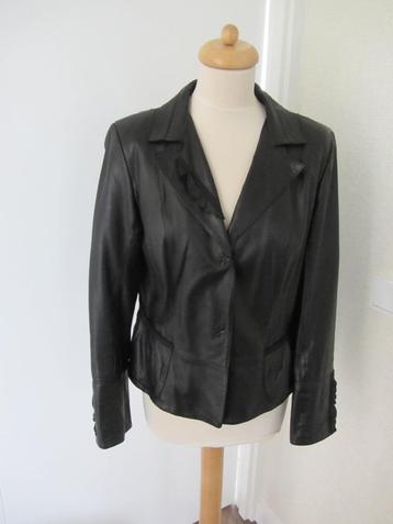 Marccain jasje 42, zwart, lams nappaleer, bijna nieuw beschikbaar voor biedingen