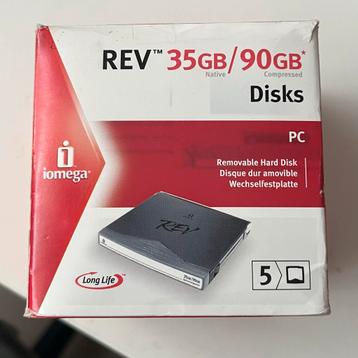 5 Iomega REV 35GB/90GB Disks beschikbaar voor biedingen
