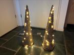 2 grote gouden glitterkerstboompjes met timer, Diversen, Kerst, Ophalen of Verzenden, Zo goed als nieuw