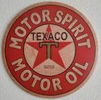 Texaco motor oil spirit rond reclamebord van metaal wandbord