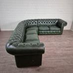 25193 Chesterfield Hoekbank Donkergroen 2,90 m x 2,40 m, Ophalen, 250 tot 300 cm, Nieuw, Vierpersoons of meer