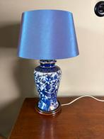 Stijlvolle Blauw-Wit-Gouden Porseleinen Lampvoet Chinoiserie, Overige materialen, Vintage, Ophalen of Verzenden, Zo goed als nieuw