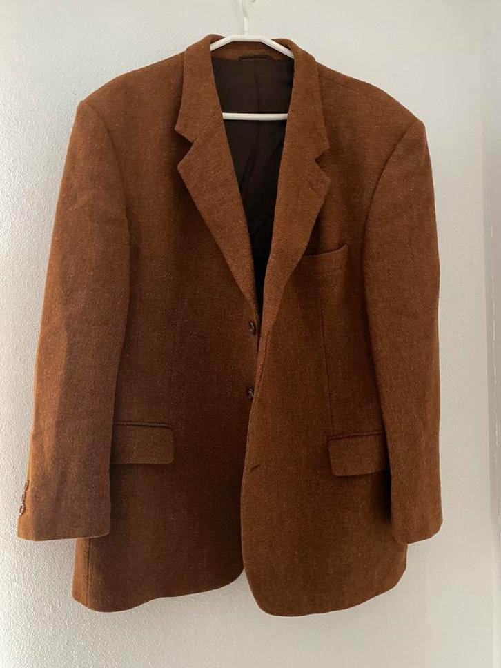 HARRIS TWEED colbert WOL mt 54, Kleding | Heren, Kostuums en Colberts, Zo goed als nieuw, Maat 52/54 (L), Bruin, Ophalen of Verzenden