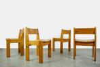 Vintage massief grenen eettafelstoelen, Ate van Apeldoorn 70, Gebruikt, Bruin, Ophalen of Verzenden, Vier