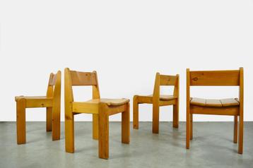 Vintage massief grenen eettafelstoelen, Ate van Apeldoorn 70 beschikbaar voor biedingen