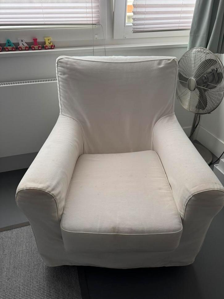 Vandaag af te halen voor €10 Jennylund fauteuil - witte hoes, Huis en Inrichting, Fauteuils, Gebruikt, 75 tot 100 cm, Ophalen
