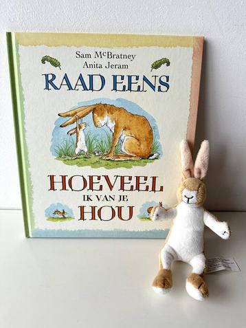 Boek Raad eens hoeveel ik van je hou + knuffel Hazeltje 15cm beschikbaar voor biedingen