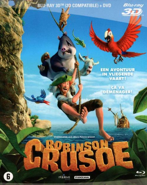 Robinson Crusoe 3D + Bluray + DVD - 2 disc (2016) - NL, Cd's en Dvd's, Blu-ray, Zo goed als nieuw, Tekenfilms en Animatie, 3D