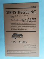 N.V. ALAD WIJK EN AALBURG DIENSTREG. ingaande 1 januari 1969, Ophalen of Verzenden, Bus of Metro, Boek of Tijdschrift