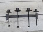 Metalen Muur Kandelaar voor 4 Kaarsen, Gebruikt, Zwart, Ophalen of Verzenden, Metaal