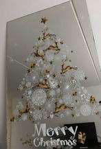 Nieuw Grote muursticker 90 cm kerstboom wit goud rendieren, Ophalen of Verzenden, Nieuw