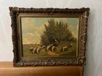 Schilderij met schapen en landschap, Antiek en Kunst, Kunst | Schilderijen | Klassiek, Ophalen