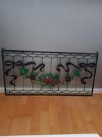 Art nouveau style glas in lood raam met ophang ogen.90x45cm, Ophalen, Zo goed als nieuw, Glas in lood