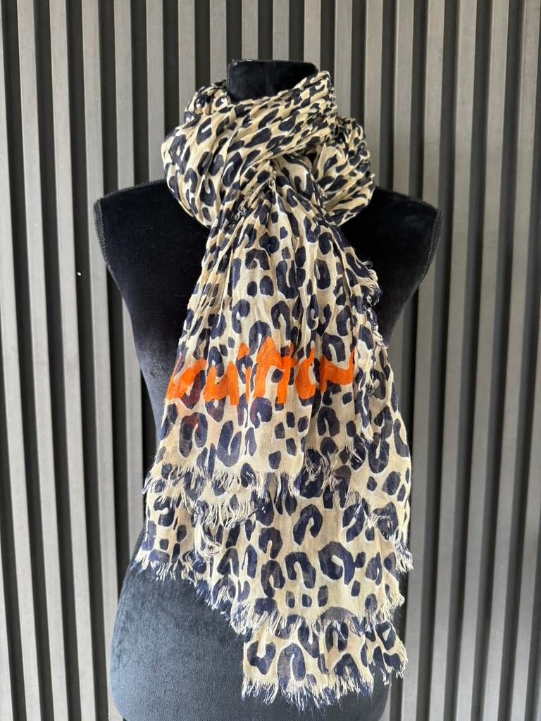 LOUIS VUITTON Leopard Stole shawl Stephen Sprouse Cashmere, Maat 46/48 (XL) of groter, Louis Vuitton, Ophalen of Verzenden, Zo goed als nieuw