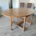 Ovale inklapbare houten tafel, Huis en Inrichting, Tafels | Eettafels, Ophalen, Gebruikt, 100 tot 150 cm, Eikenhout