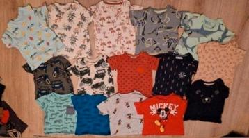 Pakket zomer kleding jongen / tweeling maat 80 (25 stuks) beschikbaar voor biedingen
