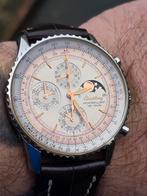 Breitling montbrillant 1461 jours moonphase ref 2443, Overige merken, Leer, Polshorloge, Ophalen of Verzenden