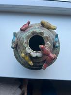 Vintage keramische vaas met vogels, Antiek en Kunst, Antiek | Vazen, Ophalen of Verzenden