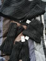 Bijenkorf collectie setje sjaal, mutsje, handschoenen, zwart, Ophalen of Verzenden, Sjaal