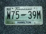 Kentekenplaat Licenceplate Tennessee Vacation Hamilton USA, Verzamelen, Ophalen of Verzenden, Gebruikt, Auto's