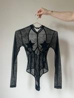 Doorzichtige ASOS string body, S/36. Kant ster panter zebra, Kleding | Dames, Verzenden, Zwart, Zo goed als nieuw, Lange mouw