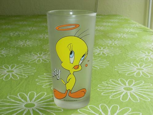Groot Tweety glas Warner Bros uit 1996, Verzamelen, Stripfiguren, Zo goed als nieuw, Overige typen, Looney Tunes, Ophalen of Verzenden