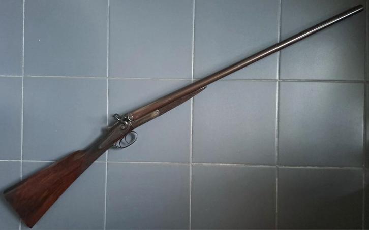 Antiek Brits toplever hagel geweer kal 12 zwartkruit, Antiek en Kunst, Antiek | Overige Antiek, Ophalen of Verzenden