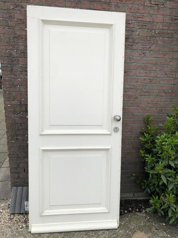 | Dichte hardhouten voordeur| Buitendeur| 203,5 X 87 |, Doe-het-zelf en Verbouw, Deuren en Horren, Gebruikt, Binnendeur, 200 tot 215 cm