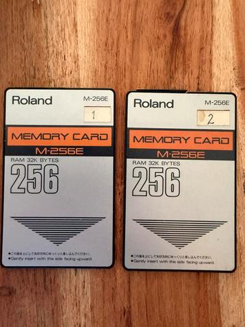 Roland memory card M-256E 2 stuks met nieuwe batterijen beschikbaar voor biedingen
