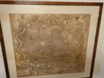 Ingelijste plattegrond van Middelburg 1717, Antiek en Kunst, Kunst | Etsen en Gravures, Ophalen