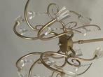 Stijlvolle klassieke kroonluchter – met kristal-look hangers, Ophalen, Gebruikt, Glas