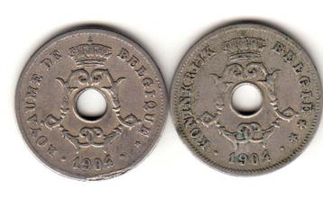 België Leopold II - 2x10 Centimes 1904 fr KM#52 en vl KM#53 beschikbaar voor biedingen