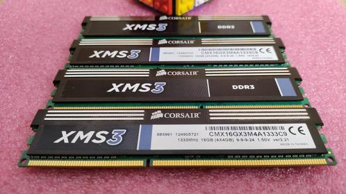 Corsair 16GB (4x4) DDR3 1333Mhz XMS3, Computers en Software, RAM geheugen, Zo goed als nieuw, 16 GB, DDR3, Ophalen of Verzenden