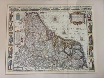  Speed’s XVII Provinces kaart – ingelijst in notenhout beschikbaar voor biedingen