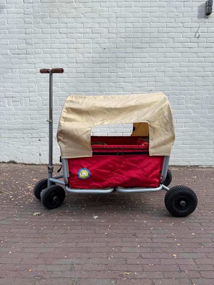 Beachtrekker Bolderkar met huif, opbergtas en parkeerrem, Caravans en Kamperen, Bolderkarren, Zo goed als nieuw, Opvouwbaar, Ophalen