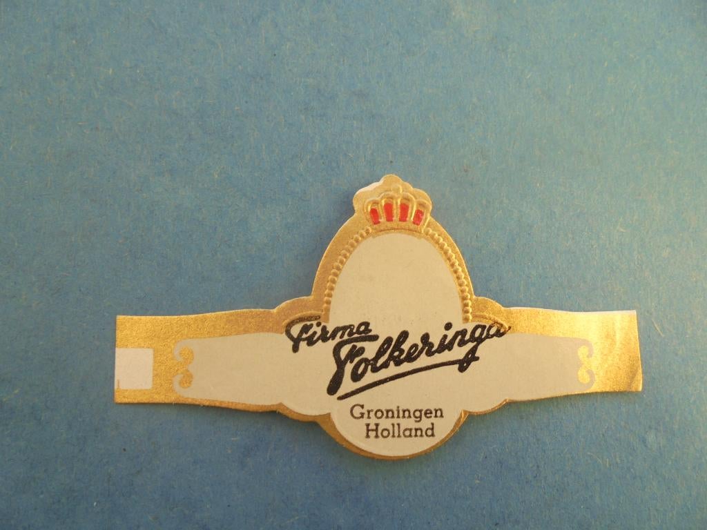Sigarenband Firma Folkeringa in GRONINGEN, Verzamelen, Ophalen of Verzenden, Zo goed als nieuw, Sigarenbandjes