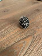 Grote zilveren ring black spinel, Sieraden, Tassen en Uiterlijk, Ringen, Ophalen of Verzenden, Nieuw, Zilver, Dame