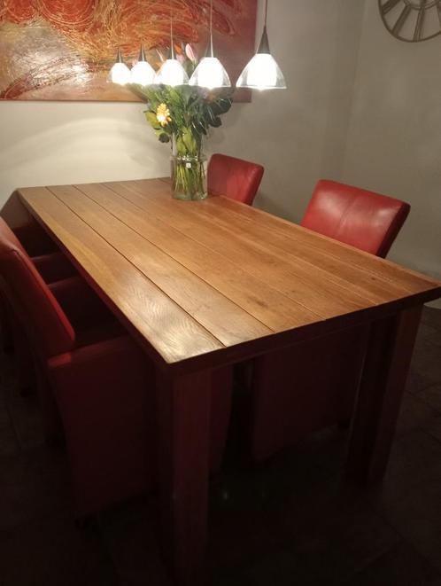 Eetkamer tafel massief eiken / salon tafel, Huis en Inrichting, Complete eetkamers, Gebruikt, Ophalen