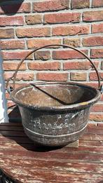 Koperen Plantenbak Oude Originele Vintage  Houtbak, Tuin en Terras, Balkon, Rond, Gebruikt, Minder dan 60 cm