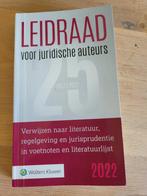 Leidraad voor juridische auteurs, Ophalen of Verzenden, Zo goed als nieuw, Sociale wetenschap